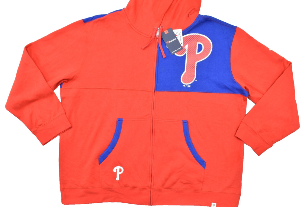 Fanatics MLB Philadelphia Phillies Full Zip Hoodie Red Men's 4XL Big & Tall NEW